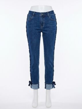 NEW CHARLIE B slim leg ribbon jeans in indigo